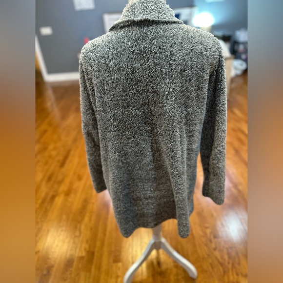 Hue black and gray fuzzy open front cardigan women’s size s/m GUC - Picture 3 of 8